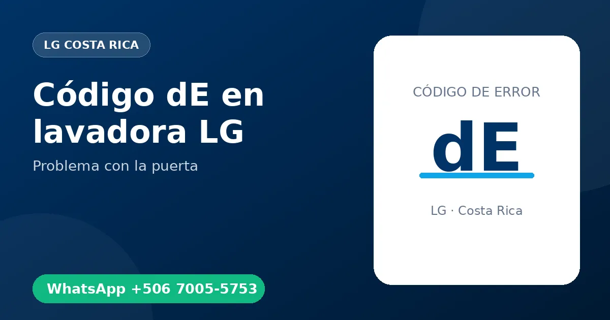 Código dE en lavadora LG