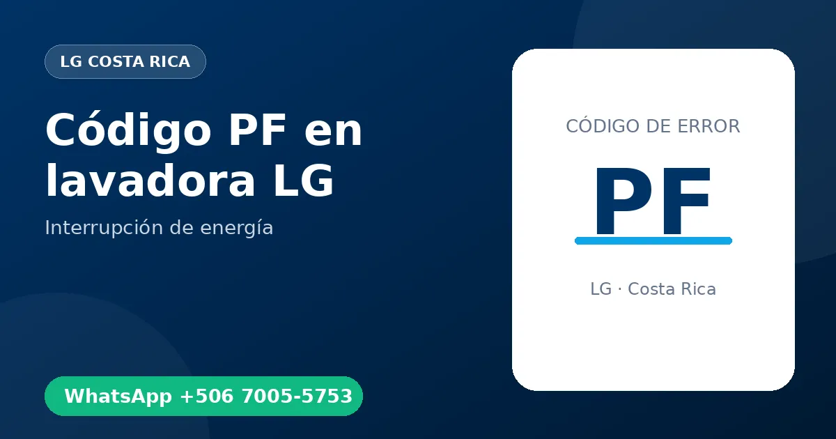 Código PF en lavadora LG