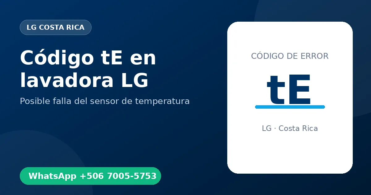 Código tE en lavadora LG