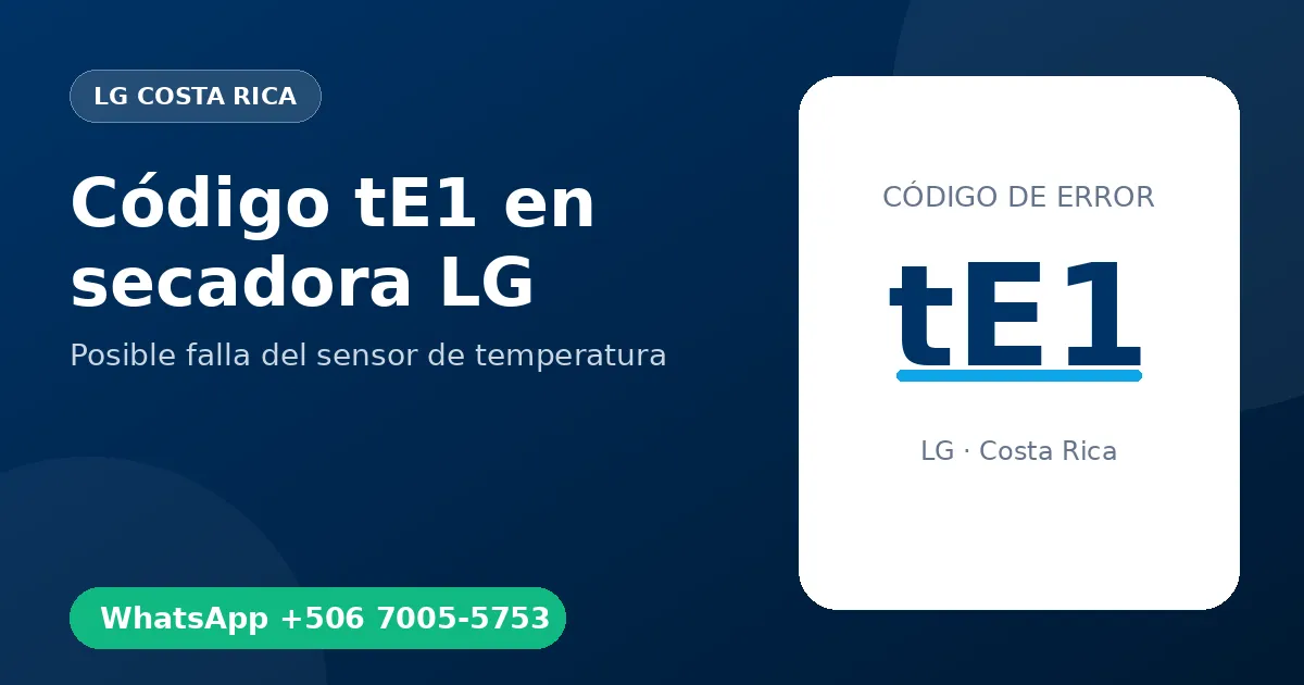 Código tE1 en secadora LG