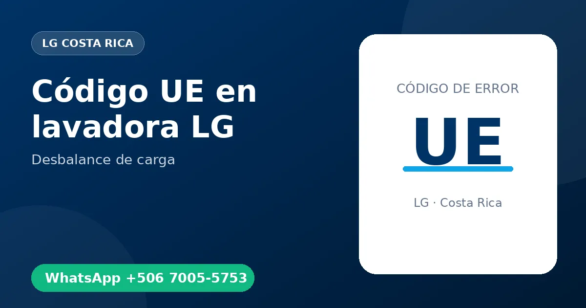 Código UE en lavadora LG
