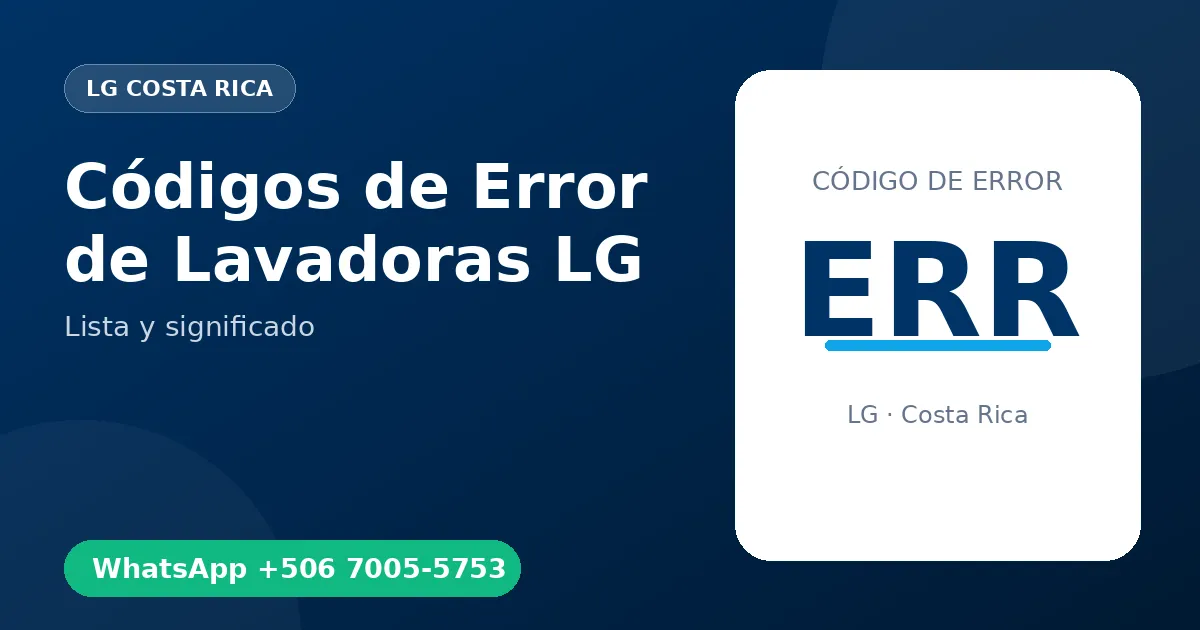 Códigos de Error de Lavadoras LG