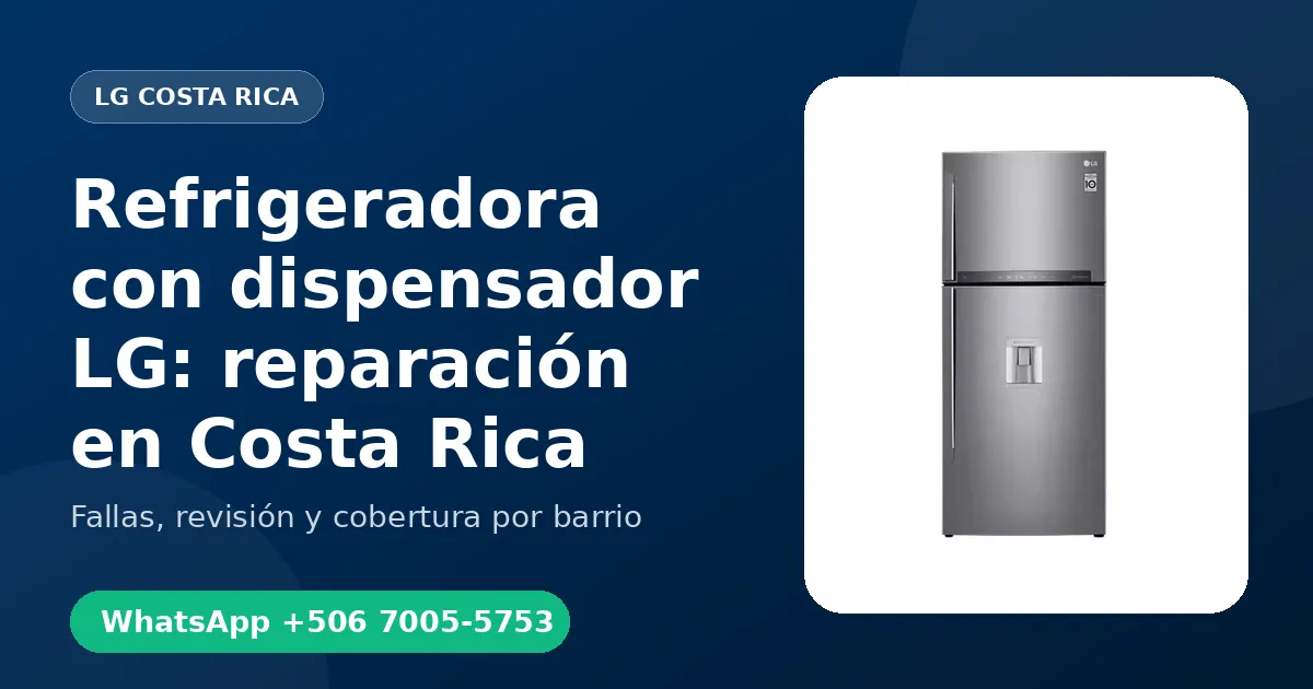 Refrigeradora con dispensador LG en Heredia